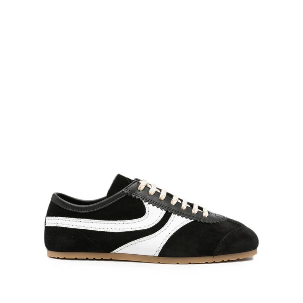 Dries Van Noten Women Suede Sneakers With Leather Inserts